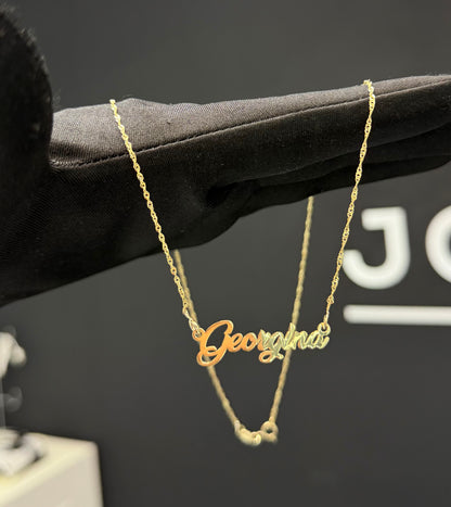 Cadena personalizada con nombre Oro 10k.