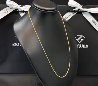 Cadena torzal 1.5 mm x 60 cm Oro 10k.