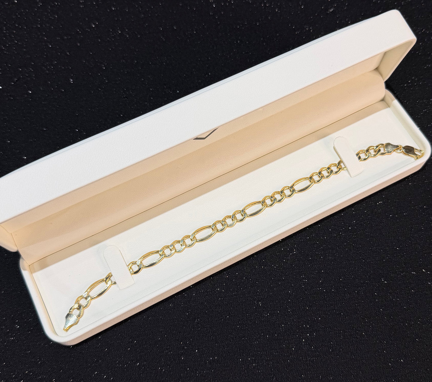 Pulso crtr 7.5 mm x 21 cm Oro 10k.