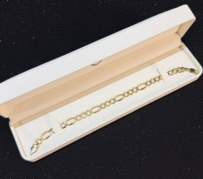 Pulso crtr 7.5 mm x 21 cm Oro 10k.