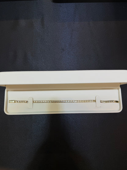 Pulso cubano sólido oro 10 K 4 mm x 21 cm