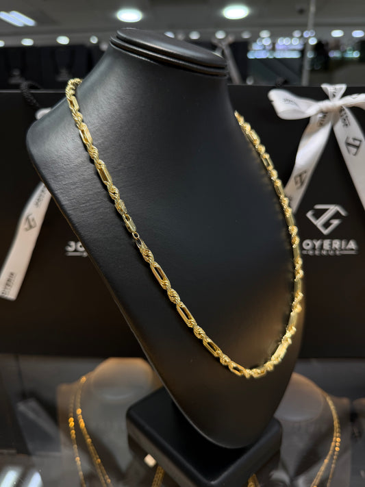 Cadena Torzal fígaro 5 mm x 60 cm Oro 10k.