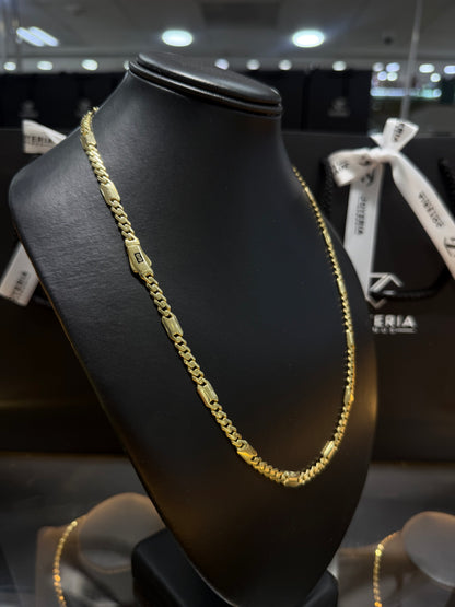 Cadena Monaco Chain 5 mm x 55 cm tejido shade liso Oro 10 K