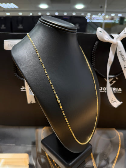 Cadena barbada oro 10 K 2.5 mm x 65 cm