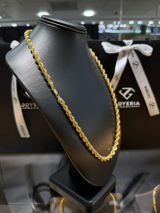 Cadena torzal 6 mm x 60 cm oro 10 K