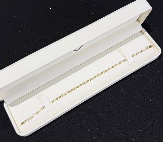 Pulso barbado 2.5 mm x 21 cm Oro 10k.