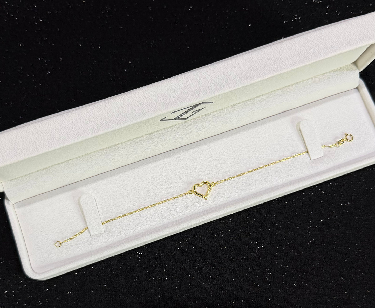 Pulso con corazón de 18cm Oro 10k