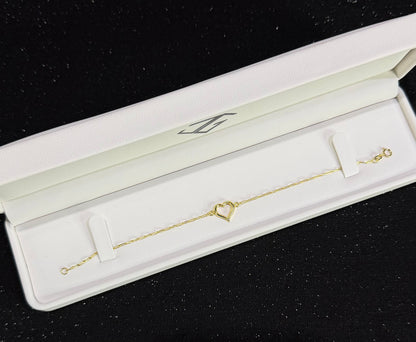 Pulso con corazón de 18cm Oro 10k