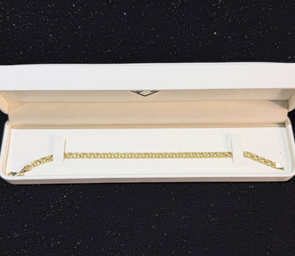 Pulso tejido chino 4.5 mm x 21 cm Oro 10k.
