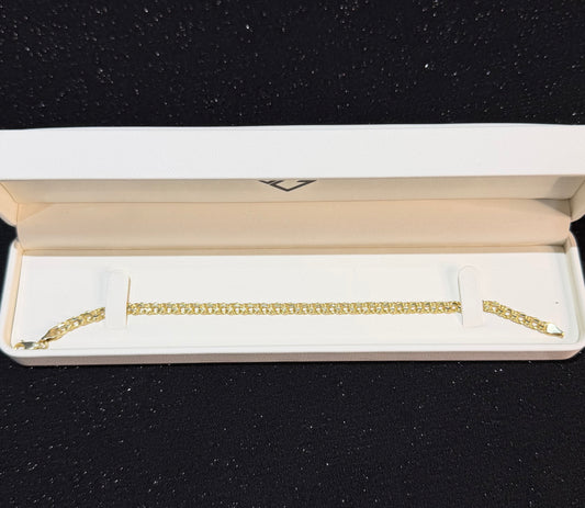 Pulso tejido chino 4.5 mm x 21 cm Oro 10k.