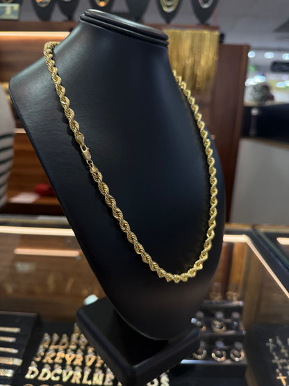 Cadena torzal oro 10 K 5 mm x 60 cm