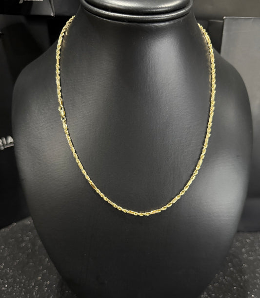 Cadena torzal figaro oro 10 K 2 mm x 45 cm