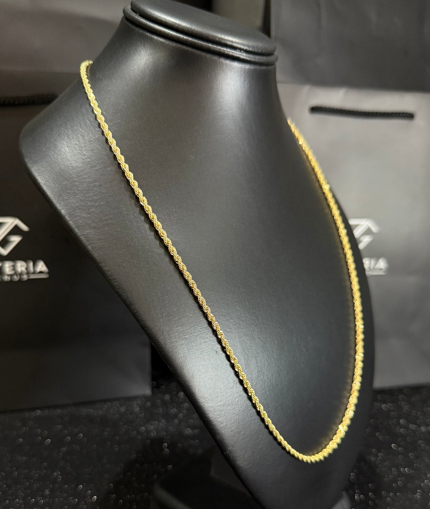 Cadena torzal oro 10 K 3 mm x 60 cm