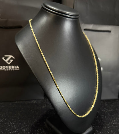 Cadena torzal figaro oro 10 K 2 mm x 60 cm
