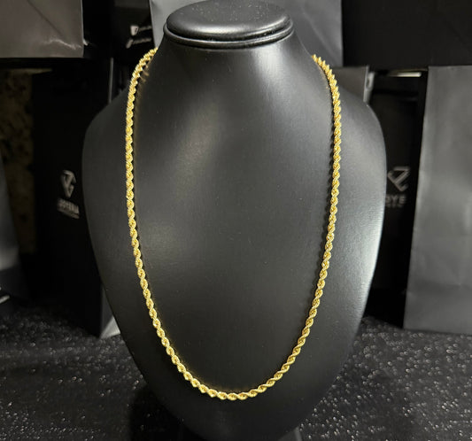 Cadena torzal oro 10 K 4 mm x 60 cm