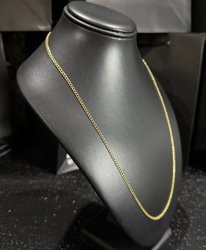 Cadena barbada oro 10 K 3 mm x 60 cm