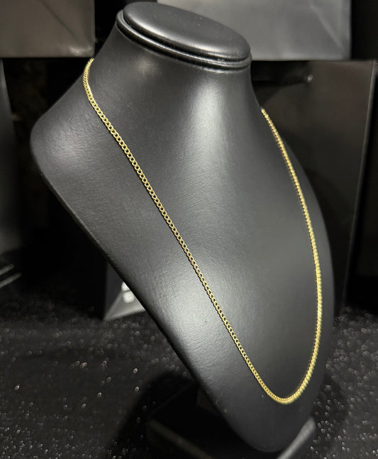 Cadena barbada oro 10 K 3 mm x 60 cm