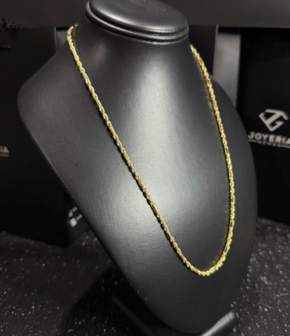 Cadena torzal figaro 3 mm x 55 cm oro 10 K